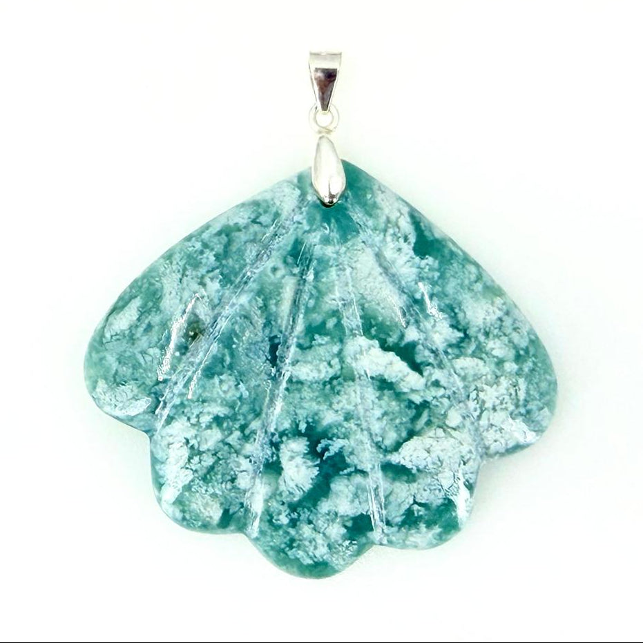 Larimar Shell Pendant Silver